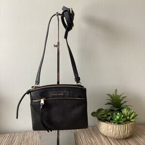 Cole Haan Black Leather Small Pebell Crossbody Purse